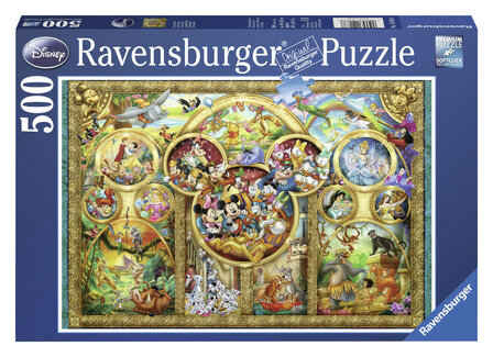 Ravensburger Most famous Disney characters puzzel 500 stukjes