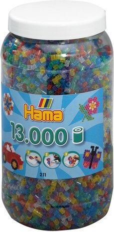 Strijkkralen Hama 13.000 stuks glitter in pot