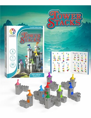 Smartgames Tower Stacks 3D puzzelspel 80 uitdagingen